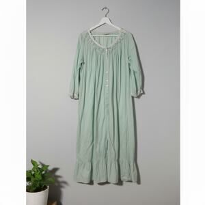 Eileen West Moonlight Sonata Cotton Robe Mint Green